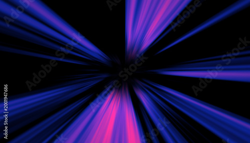Abstract Blue Pink Motion Blur Rays Background, Neon Hyper Speed Warp Tunnel, Futuristic Sci-Fi Light Streaks Wallpaper