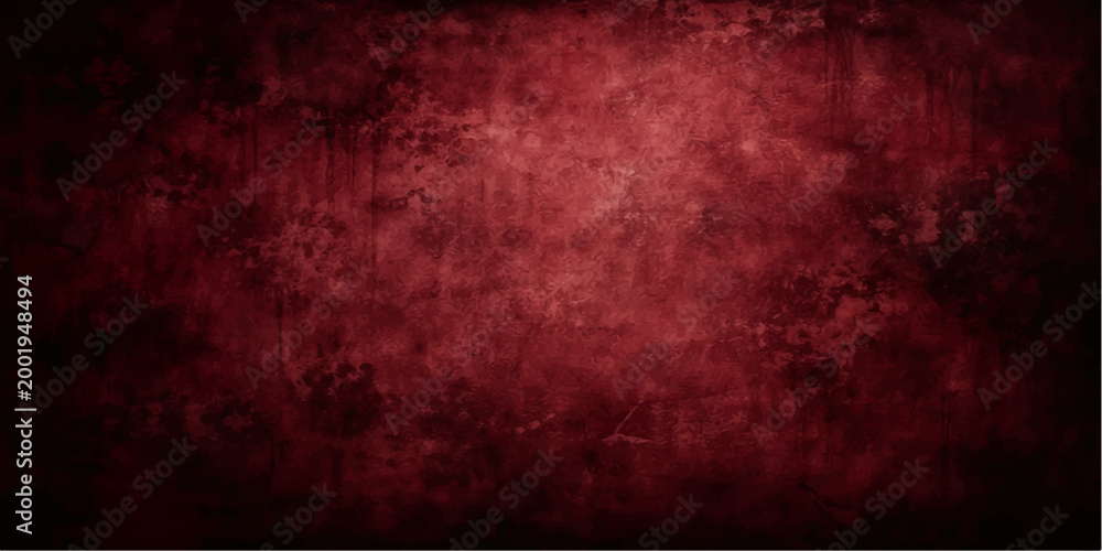 Fototapeta premium A dark antique wallpaper featuring a textured red grunge pattern with aged brown paint on a rough vintage parchment material