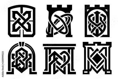 Strategy puzzle arrow roadmap mark collection