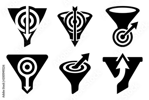 Radar direction pin navigation symbol collection