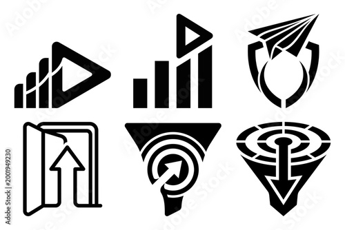 Wireless signal pin target icon collection