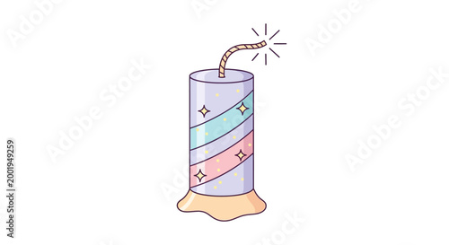 Colorful Cartoon Dynamite Stick Exploding.