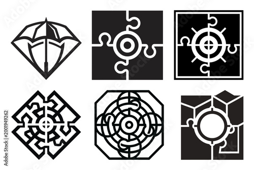 Diamond target puzzle strategy symbol collection
