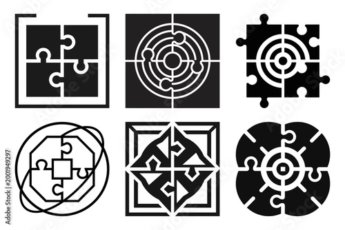 Split pathway arrow business symbol collection