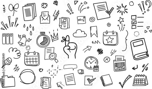 Hand-drawn Memo and Reminder Doodle Background