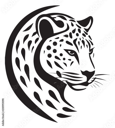 Leopard head silhouette Victor Art Illustrations