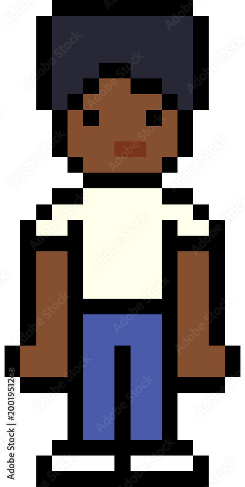 Fototapeta premium pixel art of a person character standing