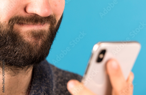 Close-up of a man holding s...