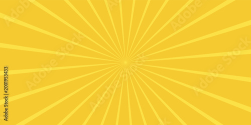 Yellow banner with Sun rays, yellow lines background, light
