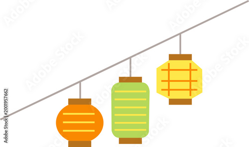 Buddhist Lotus Lantern Vector Illustration