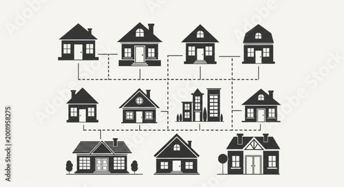 Family Tree Houses Connected Diagram.