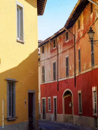 Historic buildings of Galbiate, old town in Lecco province, Italy
