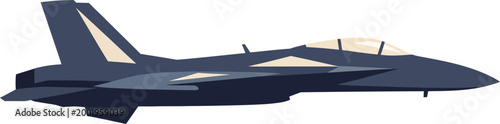 Military stealth bomber cruises through the sky with a dark blue finish and sharp angular wings.