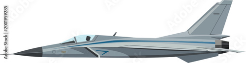 Fighter aircraft stands ready for deployment with a streamlined fuselage and precision engineering design.