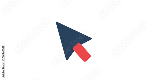 cursor pointer icon in blue and red colors