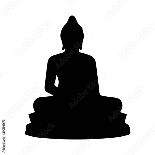 Zen Buddha Silhouette in Meditation Pose