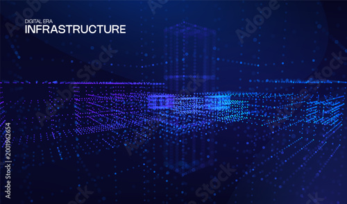 Technology cube abstract for background data 3d and science graphic research. Scientific dot digital for geometry visualization presentation and system chemical object. Technology design business.