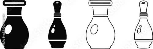 Four different styles of electric shavers isolated on transparent background