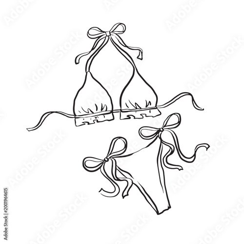 Hand drawn summer bikini vector