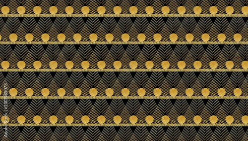 Bold repeating geometric pattern in black and yellow tones, modern abstract background.