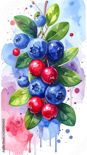 Berries watercolor art. (1)
