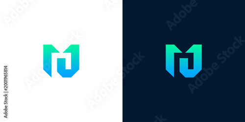 Modern 'M' Monogram Logo Design with Gradient Colors