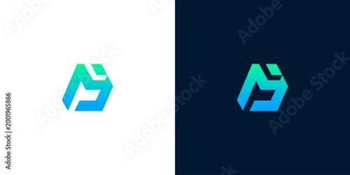 Modern abstract M or N lettermark logo design in vibrant blue-green gradient, embodying a forward-thinking visual identity suitable for digital brands