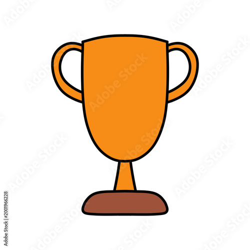 Cute Awards Trophies Ribbons Medal, Gold, Silver, Bronze Hand Drawn Clipart