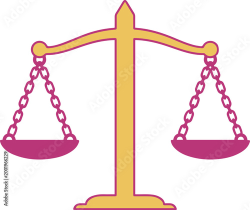 Justice Balance Symbol Equality Scale colorful Vector Illustration
