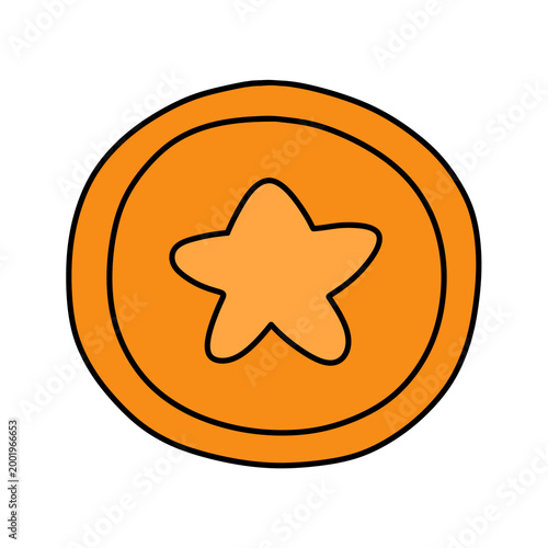 Cute Awards Trophies Ribbons Medal, Gold, Silver, Bronze Hand Drawn Clipart