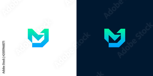 Modern Abstract Letter M Logo Design Concept with Geometric Shape and Dynamic Gradient Color Palette, Ideal for Innovative Branding and Digital Identity