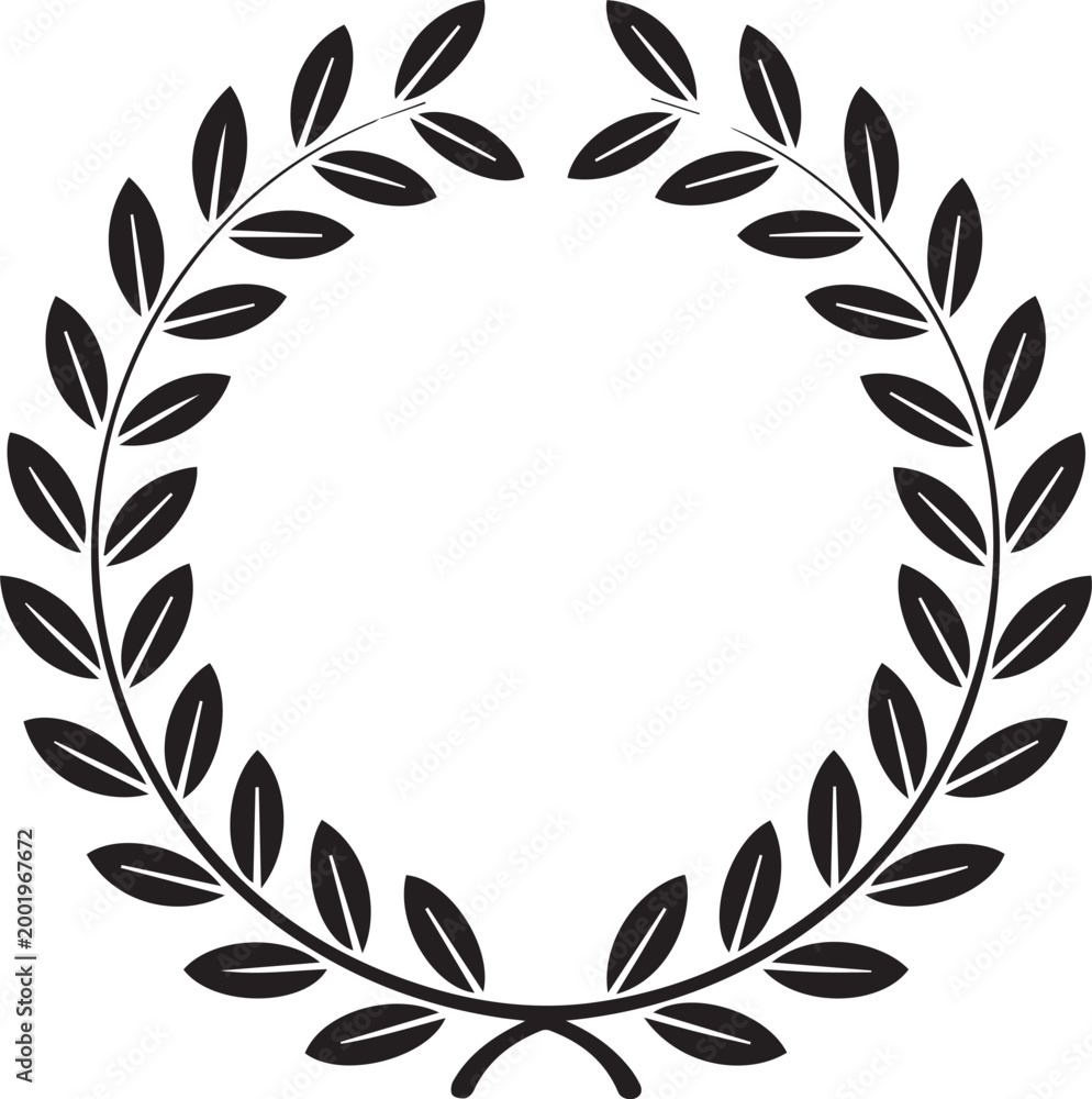 Fototapeta premium Laurel wreath in black and white Vector