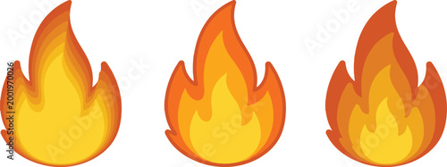 Three cartoon flames a vibrant and energetic illustration