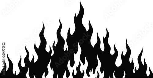 Stylized black flames a dramatic and abstract fire illustration