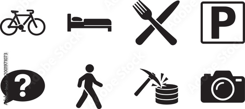 Map icon set vector eps file for navigation, location and UI design, editable isolated symbols icons