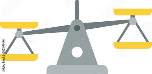 Balance Scale Illustration with Unequal Weight Comparison Concept in Modern Flat Vector Style for Business Finance Decision Making and Risk Analysis Design
