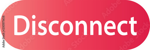 Tableau sur toile red disconnect button with bold white text isolated on transparent background