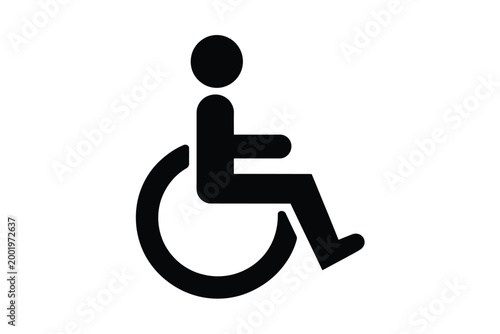 Black silhouette of a person in a wheelchair accessibility symbol