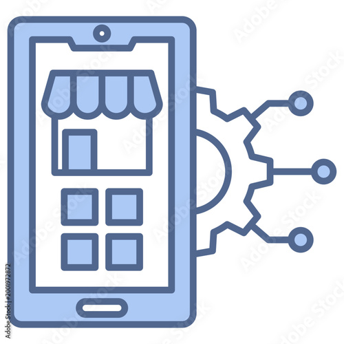 Mobile Aplication Blue Icon