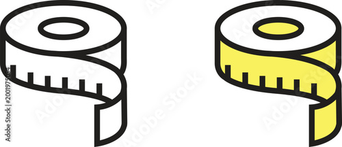 Measuring Tape Vector Icons Set for Tailoring Sewing and Body Measurement Tracking