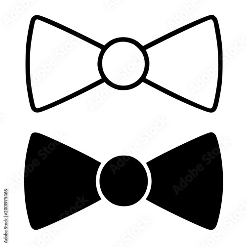 Bow illustration, outline and silhouette icon