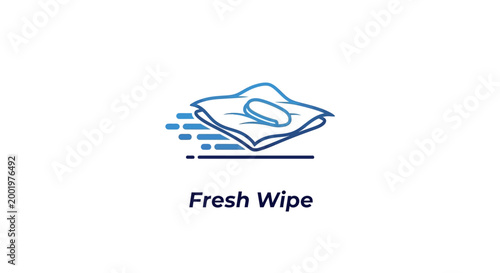 Fresh wipe cleaning product logo design.
