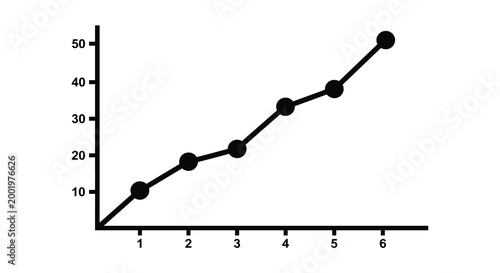 Line graph with data points black silhouette