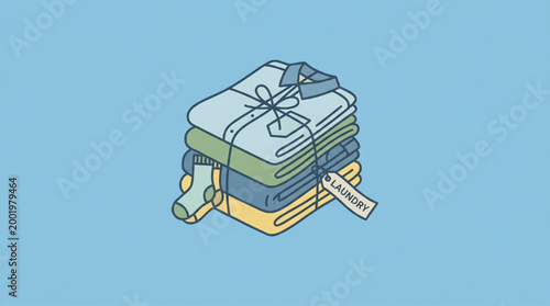 Folded laundry stack illustration