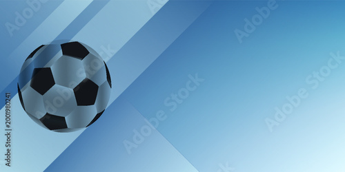 Abstract blue soccer ball background with geometric shapes and copy space for sports tournament or championship banner.