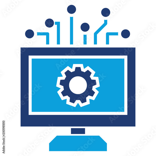 Information Technologi Flat Blue Icon