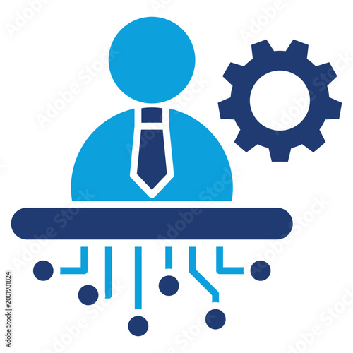 IT Manager Flat Blue Icon