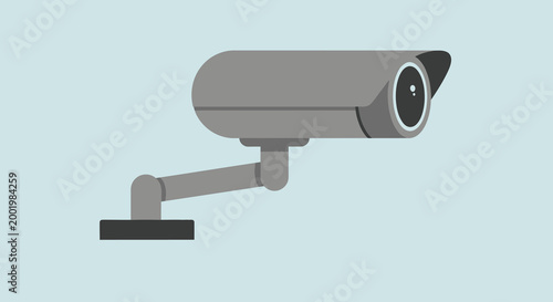 security camera illustration on light blue background