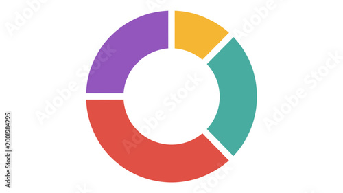 Colorful pie chart with four sections Free Download Colorful pie chart with four sections - GFXLoad