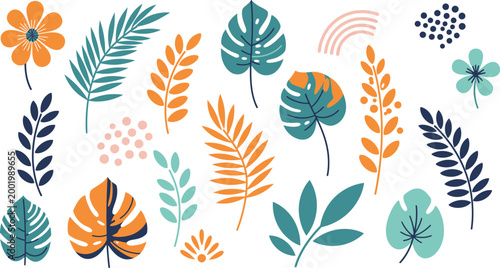 Seamless floral pattern with autumn leaves and spring flowers creates a nature inspired vector illustration for wallpaper design featuring elegant tree branch foliage and summer garden ornaments